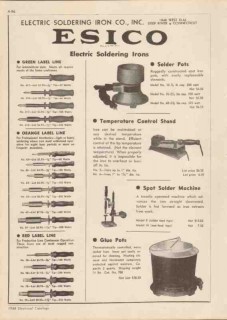 Electric Soldering Iron Company 1948 Vintage Catalog Solder Pots Esico