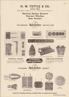 H W Tuttle Company 1948 Vintage Catalog Electrical Heating Elements