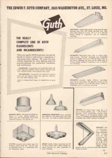 Edwin F Guth Company 1949 Vintage Catalog Electric Lighting Luminaires