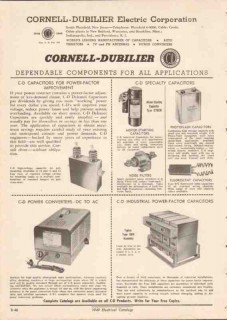 Cornell-Dubilier Electric Corp 1949 Vintage Catalog Capacitors Power