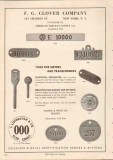 F G Clover Company 1949 Vintage Catalog Electric Transformer Meter Tag