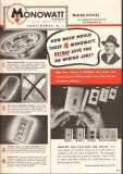 Monowatt Inc 1949 Vintage Catalog Electrical Wiring Devices Plate Box