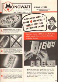 Monowatt Inc 1949 Vintage Catalog Electrical Wiring Devices Plate Box
