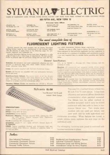 Sylvania Electric Products Inc 1949 Vintage Catalog Fluorescent Lights