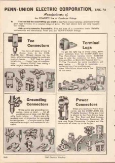 Penn-Union Electric Corp 1949 Vintage Catalog Power Ground Connectors