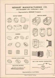 Newart Mfg Company 1951 Vintage Catalog Electrical Outlet Switch Boxes