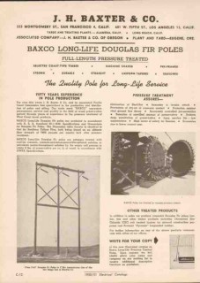 J H Baxter Company 1951 Vintage Catalog Poles Long-Life Douglas Fir J H Baxter Company 1951 Vintage Catalog Poles Long-Life Douglas Fir