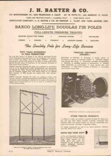 J H Baxter Company 1951 Vintage Catalog Poles Long-Life Douglas Fir