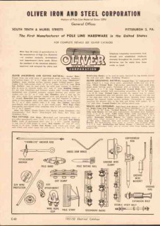 Oliver Iron Steel Corp 1952 Vintage Catalog Pole Line Hardware Fitting