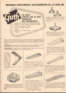 Edwin F Guth Company 1952 Vintage Catalog Electric Lighting Luminaires
