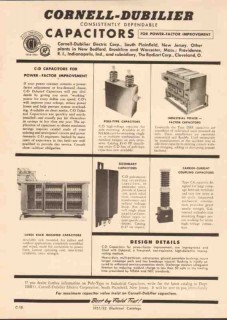 Cornell-Dubilier Electric Corp 1952 Vintage Catalog Capacitor Power