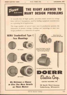 Doerr Electric Corp 1952 Vintage Catalog Right Answers Design Motors