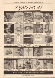 Syntron Company 1952 Vintage Catalog Material Handling Equipment Tools