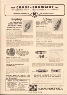 Chase-Shawmut Company 1952 Vintage Catalog Electrical Fuses Trion CQT Chase-Shawmut Company 1952 Vintage Catalog Electrical Fuses Trion CQT