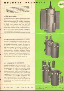 Moloney Electric Company 1952 Vintage Catalog Transformer Distribution Moloney Electric Company 1952 Vintage Catalog Transformer Distribution