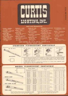 Curtis Lighting Inc 1952 Vintage Catalog Electrical Luminair Fixtures