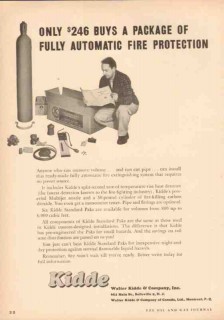Walter Kidde Company 1953 Vintage Ad Fully Automatic Fire Protection