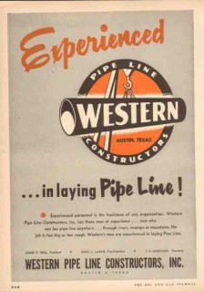 Western Pipe Line Constructors Inc 1953 Vintage Ad Oil Gas Experienced Western Pipe Line Constructors Inc 1953 Vintage Ad Oil Gas Experienced