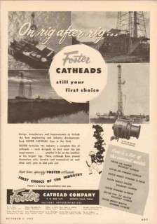 Foster Cathead Company 1953 Vintage Ad Oil Rig Industry First Choice
