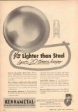 Kennametal Inc 1953 Vintage Ad Oil Valves Lighter Steel Lasts Longer