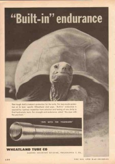 wheatland tube company 1953 built-in endurance tortoise vintage ad wheatland tube company 1953 built-in endurance tortoise vintage ad