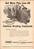Humble Oil Refining Company 1953 Vintage Ad Breaxit Emulsion Breaking