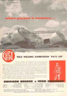 Chicago Bridge Iron Company 1953 Vintage Ad Oil Field Welding Pressure