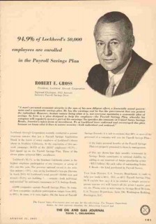 lockheed aircraft corp 1953 robert e gross payroll savings vintage ad lockheed aircraft corp 1953 robert e gross payroll savings vintage ad