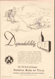 national bank of tulsa 1953 dependability gas oil financing vintage ad national bank of tulsa 1953 dependability gas oil financing vintage ad