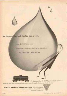 General American Transportation Corp 1953 Vintage Ad GATX Bulk Liquids