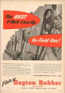 Dayton Rubber Company 1953 Vintage Ad Oil Field Best V-Belt Line-Up