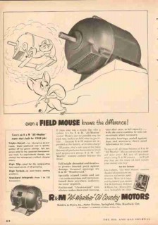 robbins myers inc 1953 mouse all-weather oil country motors vintage ad