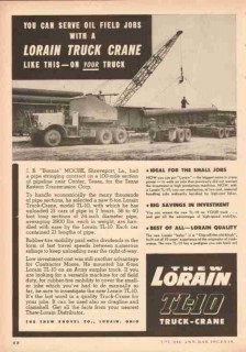 thew shovel company 1953 lorain truck crane jb bonnie moore vintage ad