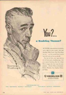 John A Roebling Corp 1953 Vintage Ad Oil Norman Rockwell You Doubting