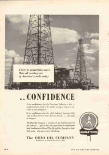 Ohio Oil Company 1951 Vintage Ad Marathon Petroleum Well Confidence Ohio Oil Company 1951 Vintage Ad Marathon Petroleum Well Confidence