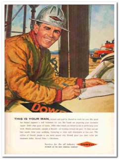 dow chemical company 1959 dowell your man engineer oilfield vintage ad dow chemical company 1959 dowell your man engineer oilfield vintage ad