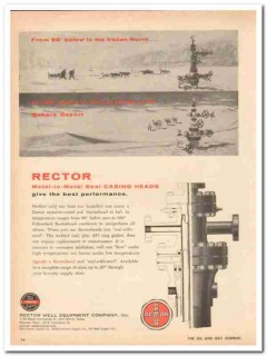 Rector Well Equipment Company 1959 Vintage Ad Metal Seal Casing Heads