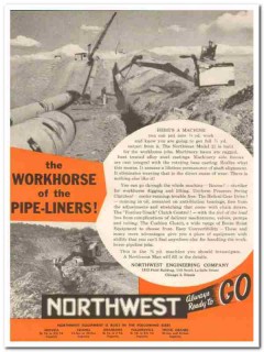 Northwest Engineering Company 1959 Vintage Ad Crane Workhorse Pipeline