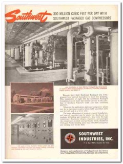 Southwest Industries Inc 1959 Vintage Ad Packaged Gas Compressor Plant