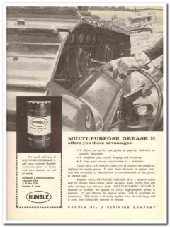 Humble Oil Refining Company 1959 Vintage Ad Grease H Multi-Purpose