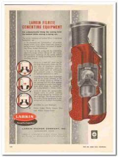 Larkin Packer Company 1959 Vintage Ad Oil Filrite Cementing Equipment