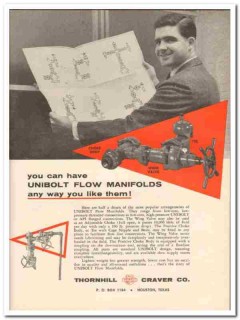 Thornhill-Craver Company 1959 Vintage Ad Oil Unibolt Flow Manifolds