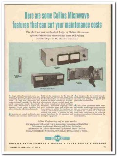 collins radio company 1959 microwave cut maintenance costs vintage ad