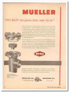 Mueller Company 1959 Vintage Ad Oil Flanged Tee Fast Safe Tie-In