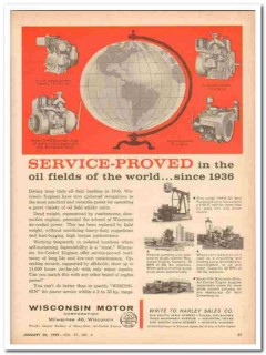 Wisconsin Motor Corp 1959 Vintage Ad Oil Field Engines Service-Proved Wisconsin Motor Corp 1959 Vintage Ad Oil Field Engines Service-Proved