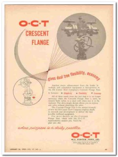 Oil Center Tool Company 1959 Vintage Ad O-C-T Crescent Flange Economy