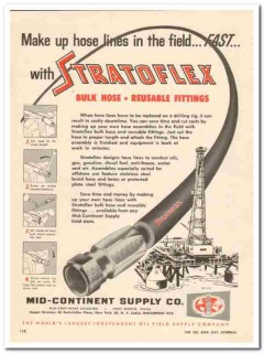 Mid-Continent Supply Company 1959 Vintage Ad Statoflex Hose Lines Fast