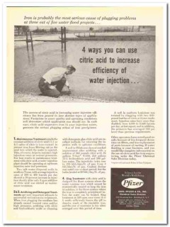 chas pfizer company 1959 citric acid water injection oil vintage ad