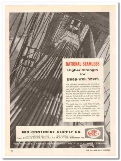 Mid-Continent Supply Company 1959 Vintage Ad Oil USS National Seamless