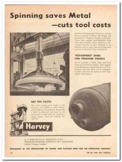 G A Harvey Company 1959 Vintage Ad Rotarpress Spinning Dished Flanged G A Harvey Company 1959 Vintage Ad Rotarpress Spinning Dished Flanged